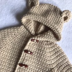 cream crocheted baby jacket
