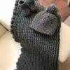 grey crochet blanket set