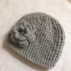 light grey handmade baby hat